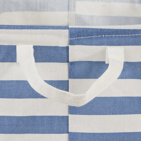DII® Round Stripes PE-Coated Cotton Polyester Laundry Hamper